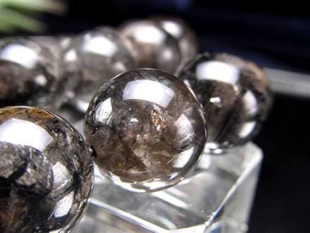 エレスチャルクォーツ 骸骨水晶 ブレスレット 水晶の最終形態 グラファイト