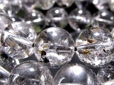エレスチャルクォーツ 骸骨水晶 ブレスレット グラファイト パワーストーン