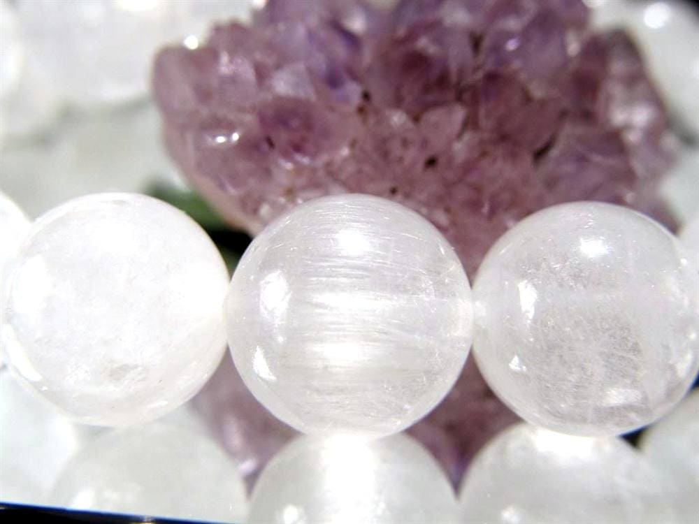 天然水晶 クォーツ 天然 サシ スノー ブレスレット