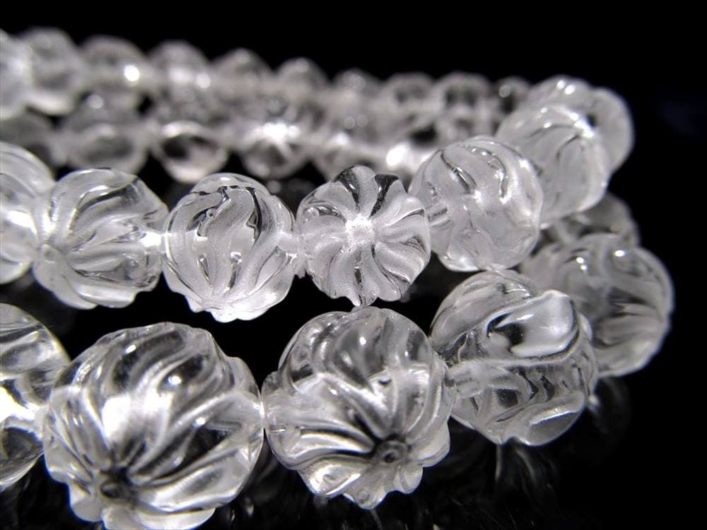 水晶 クリスタル ブレスレット クオーツ きつね彫刻