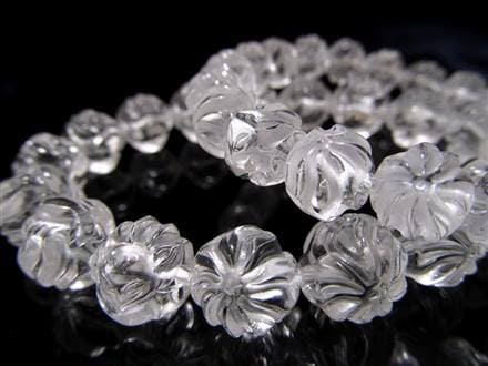 水晶 クリスタル ブレスレット クオーツ きつね彫刻