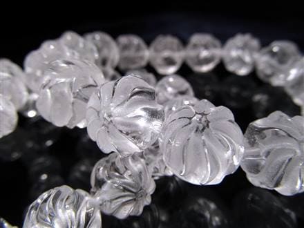 水晶 クリスタル ブレスレット クオーツ きつね彫刻