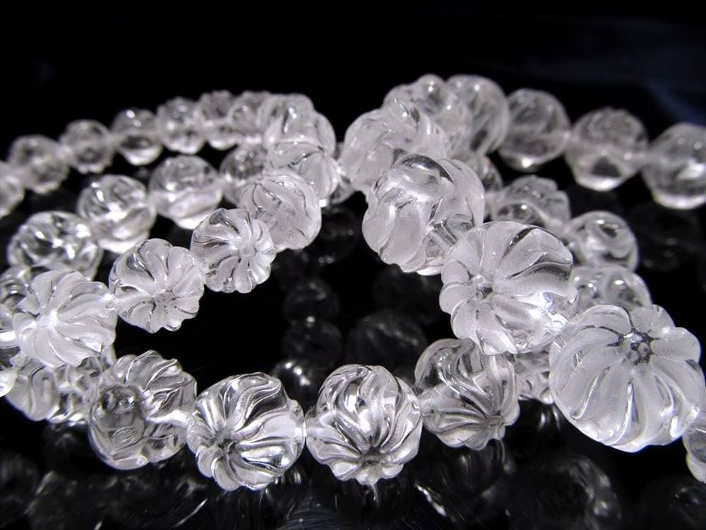 水晶 クリスタル ブレスレット クオーツ きつね彫刻