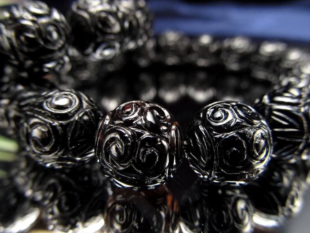 黒水晶 モリオン ブレスレット マニコロ 摩尼車