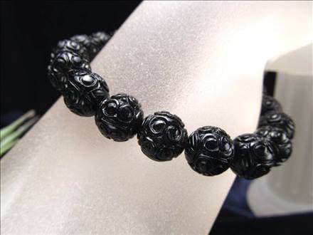 黒水晶 モリオン ブレスレット マニコロ 摩尼車