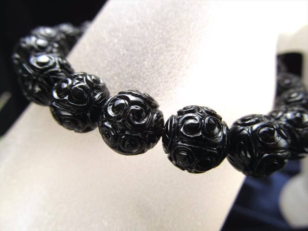 黒水晶 モリオン ブレスレット マニコロ 摩尼車