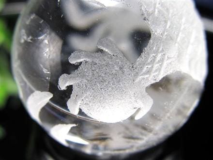 五本爪 龍彫り 水晶 丸玉 開運大吉