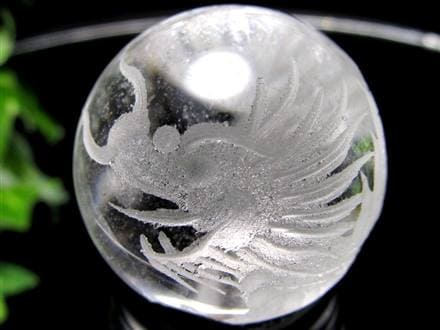五本爪 龍彫り 水晶 丸玉 開運大吉