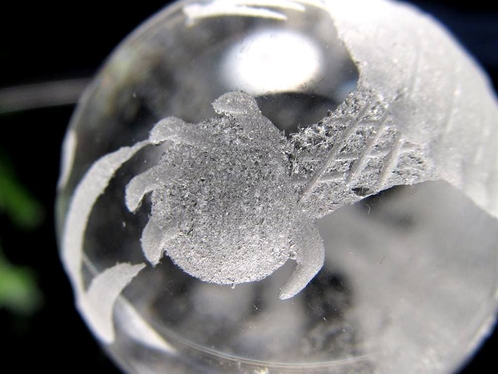 五本爪 龍彫り 水晶 丸玉 開運大吉