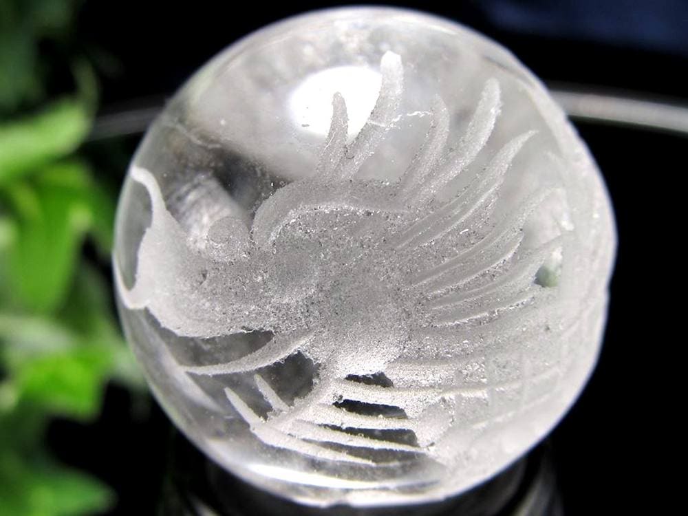 五本爪 龍彫り 水晶 丸玉 開運大吉