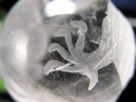 五本爪 龍彫り 水晶 丸玉 開運大吉