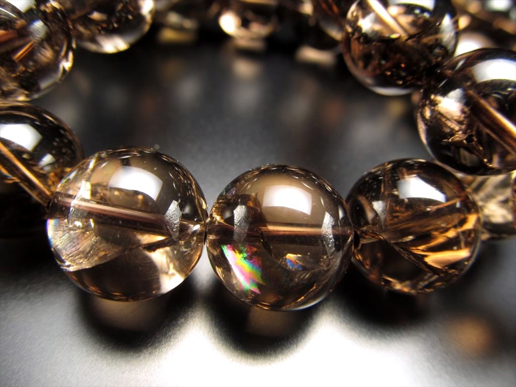14mm ブラジル産スモーキーアイリスクォーツ（煙水晶