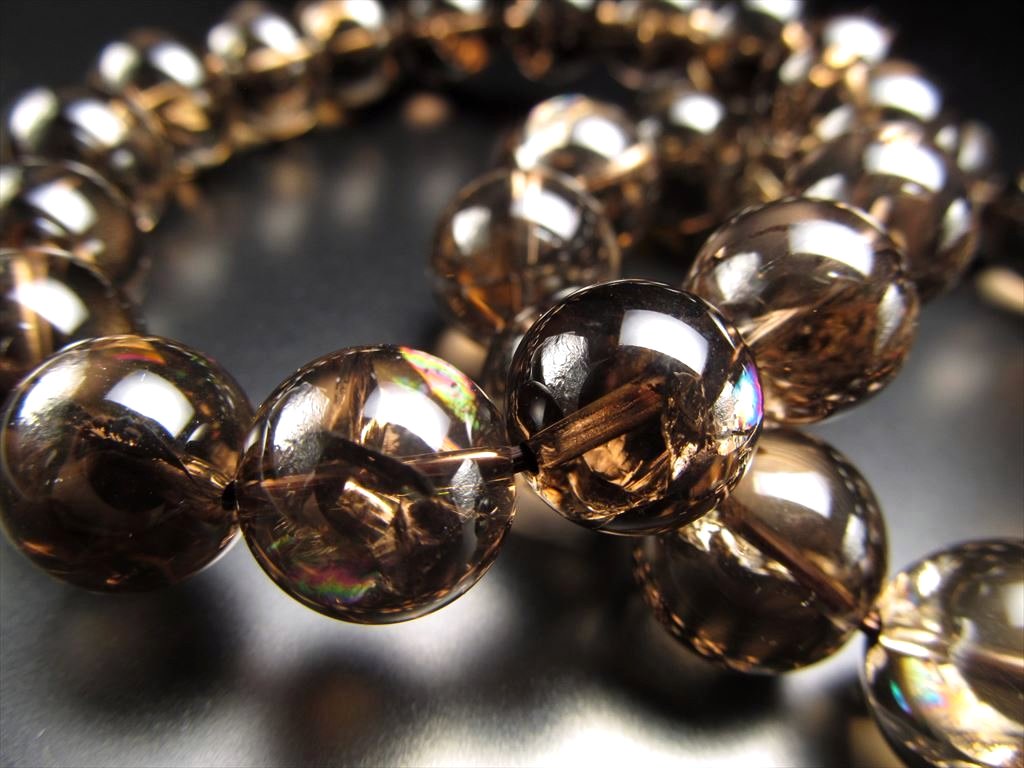 14mm スモーキークォーツ（煙水晶）ブレスレット【ミナス