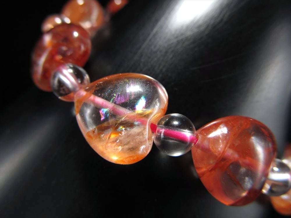 レッドライモナイトインクォーツ,褐鉄鉱入り水晶,シンフォニックオーロラクォーツ,ライモナイトインクォーツ,ハート