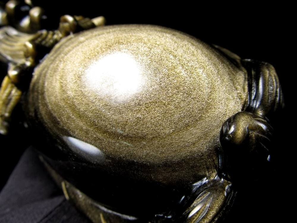 オブシディアン 龍亀 ロングイ ゴールデンシャインオブシディアン 瑞獣