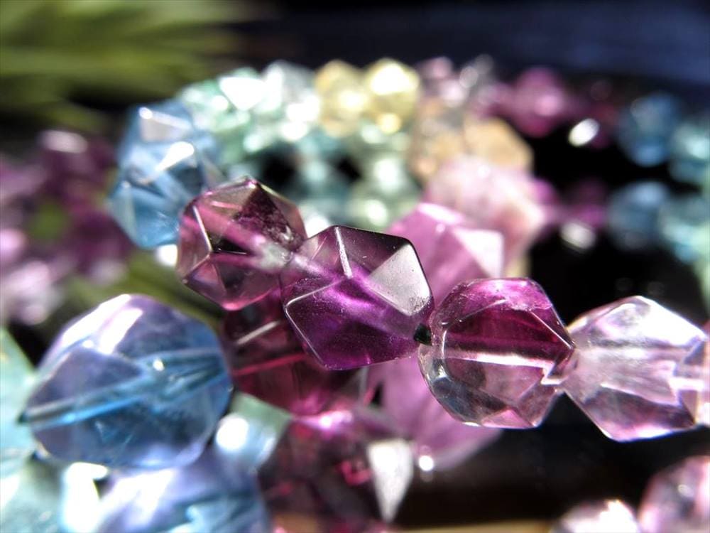 フローライト 蛍石 20面カット ブレスレット キラキラカット