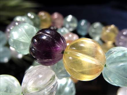 フローライト 蛍石 パンプキン ブレスレット デザインカット