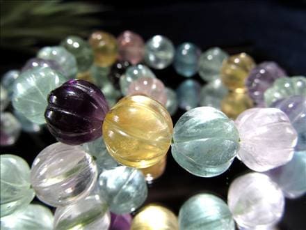 フローライト 蛍石 パンプキン ブレスレット デザインカット