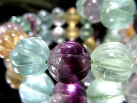 フローライト 蛍石 パンプキン ブレスレット デザインカット