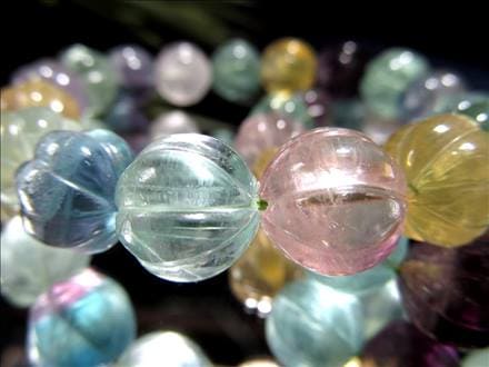 フローライト 蛍石 パンプキン ブレスレット デザインカット