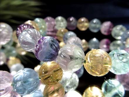 フローライト 蛍石 蓮 ブレスレット ロータス