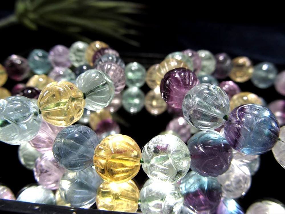 フローライト 蛍石 蓮 ブレスレット ロータス