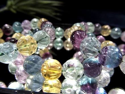 フローライト 蛍石 蓮 ブレスレット ロータス