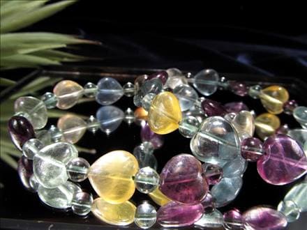 フローライト ブレスレット マルチカラーフローライト ハート 蛍石