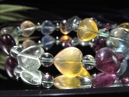 フローライト ブレスレット マルチカラーフローライト ハート 蛍石