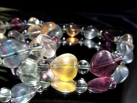 フローライト ブレスレット マルチカラーフローライト ハート 蛍石