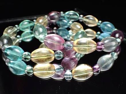 フローライト 蛍石 天珠 ブレスレット ライスカット