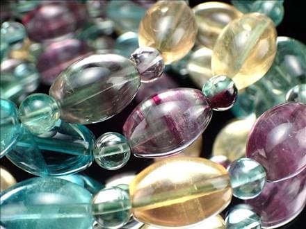 フローライト 蛍石 天珠 ブレスレット ライスカット