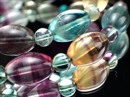 フローライト 蛍石 天珠 ブレスレット ライスカット