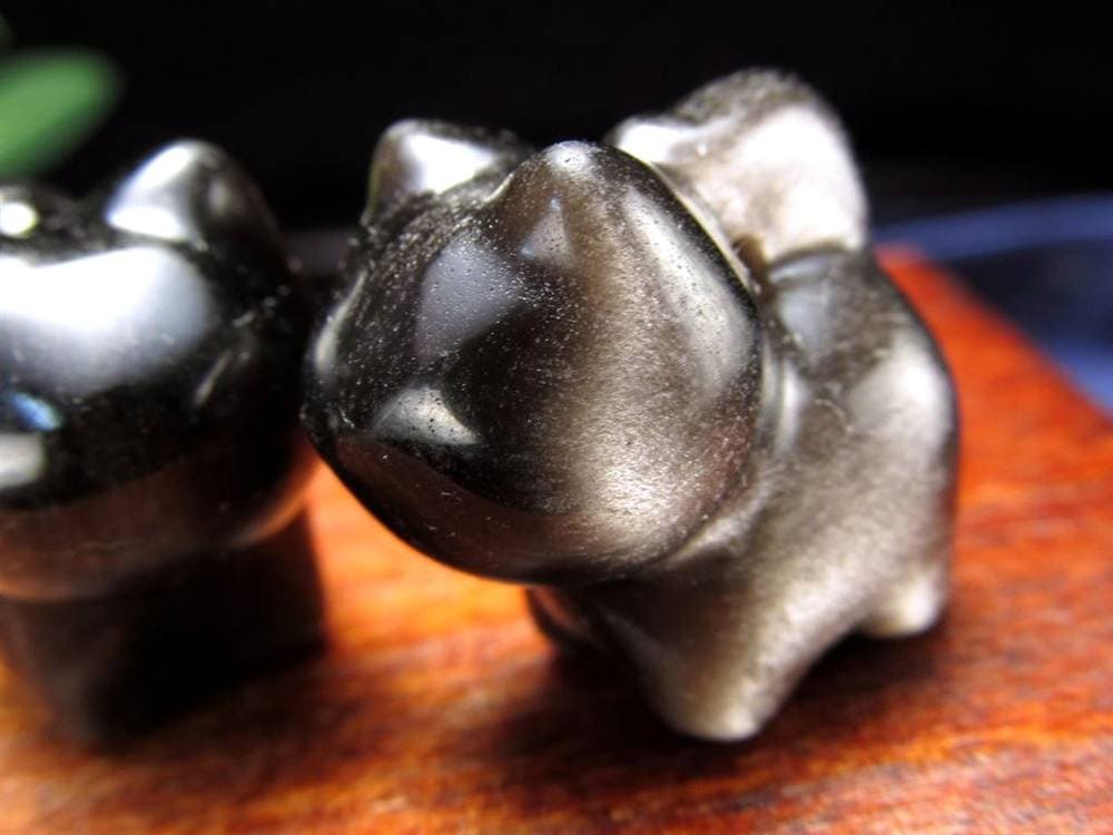 オブシディアン シルバーオブシディアン ビーズ石 1粒売り バラ珠