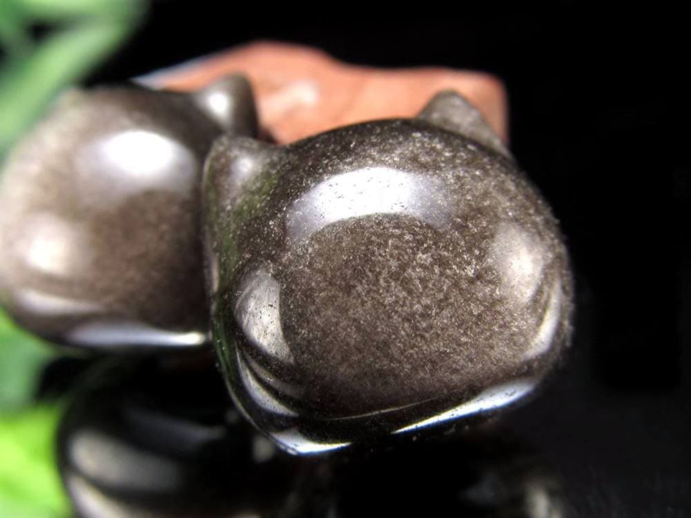 オブシディアン シルバーオブシディアン ビーズ石 1粒売り バラ珠