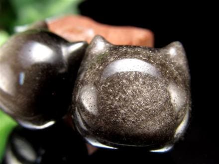 オブシディアン シルバーオブシディアン ビーズ石 1粒売り バラ珠