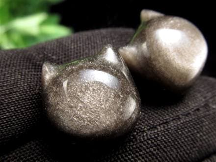 オブシディアン シルバーオブシディアン ビーズ石 1粒売り バラ珠