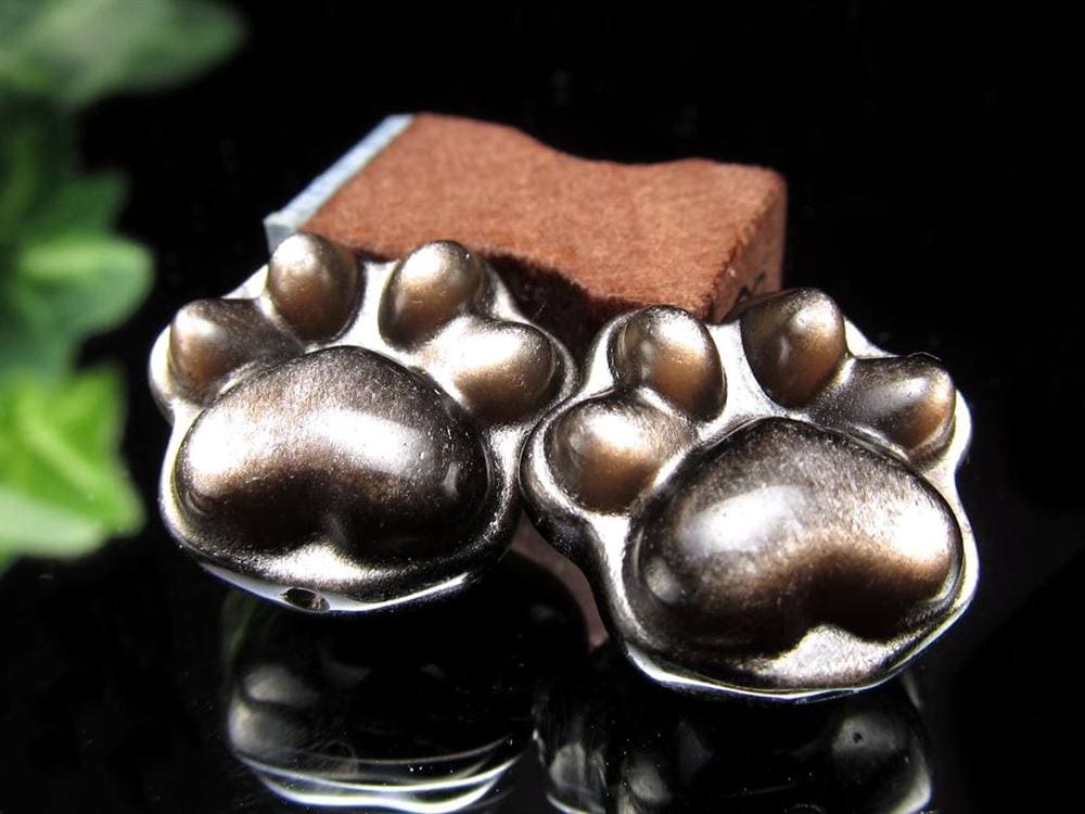 オブシディアン シルバーオブシディアン ビーズ石 1粒売り バラ珠