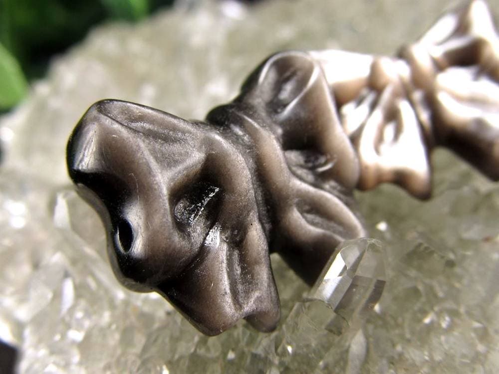 オブシディアン シルバーオブシディアン ビーズ石 1粒売り バラ珠