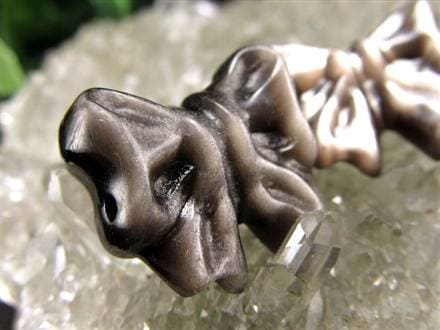 オブシディアン シルバーオブシディアン ビーズ石 1粒売り バラ珠