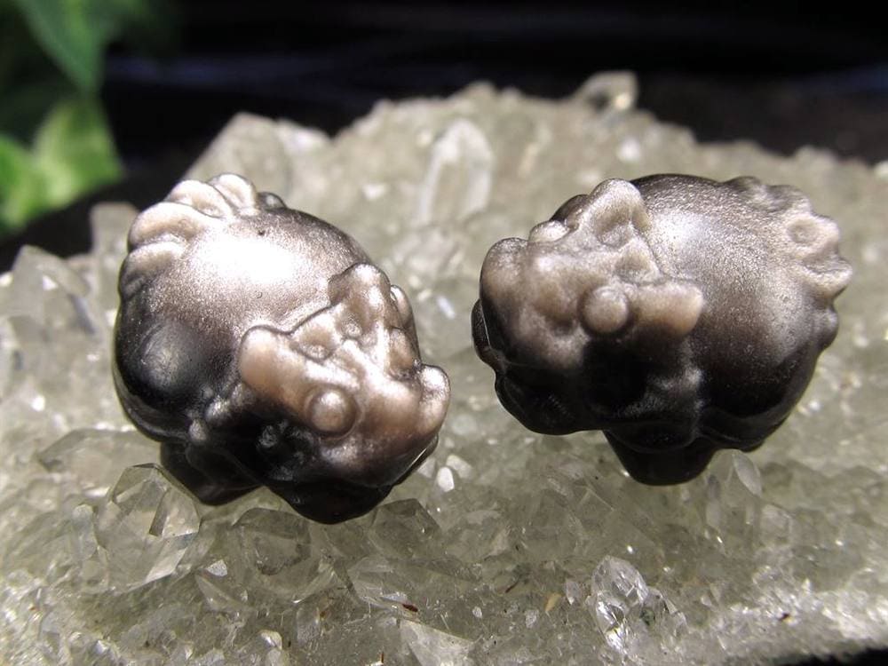 オブシディアン シルバーオブシディアン ビーズ石 1粒売り バラ珠