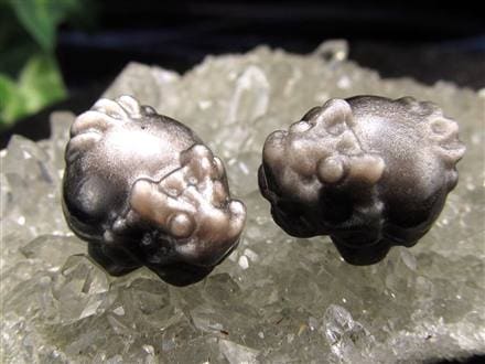 オブシディアン シルバーオブシディアン ビーズ石 1粒売り バラ珠