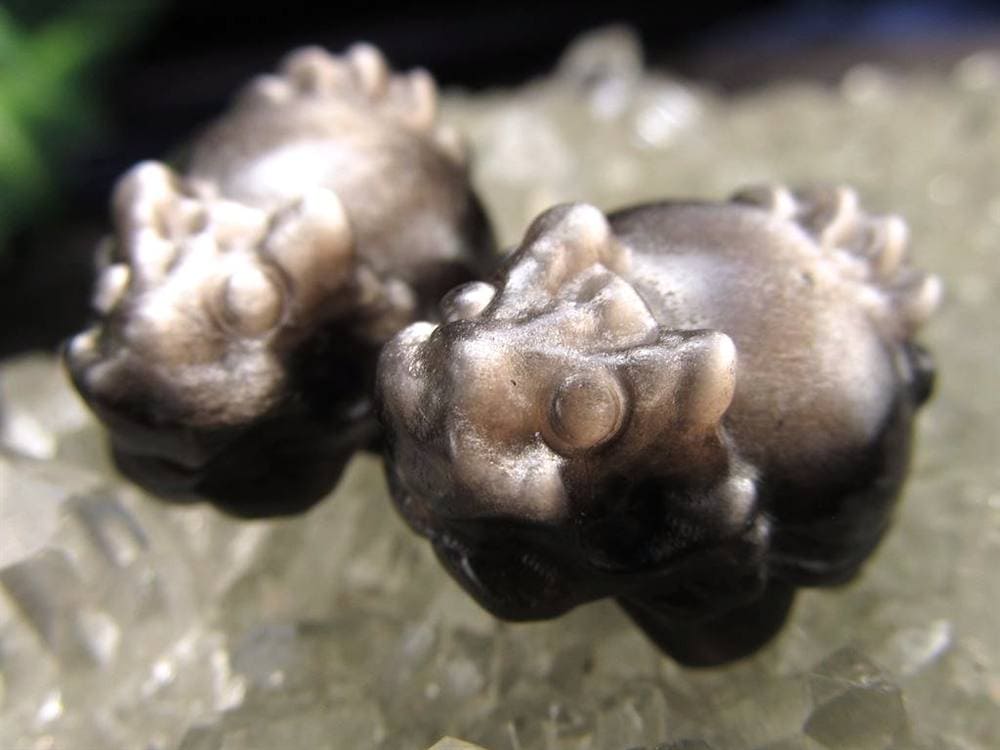 オブシディアン シルバーオブシディアン ビーズ石 1粒売り バラ珠