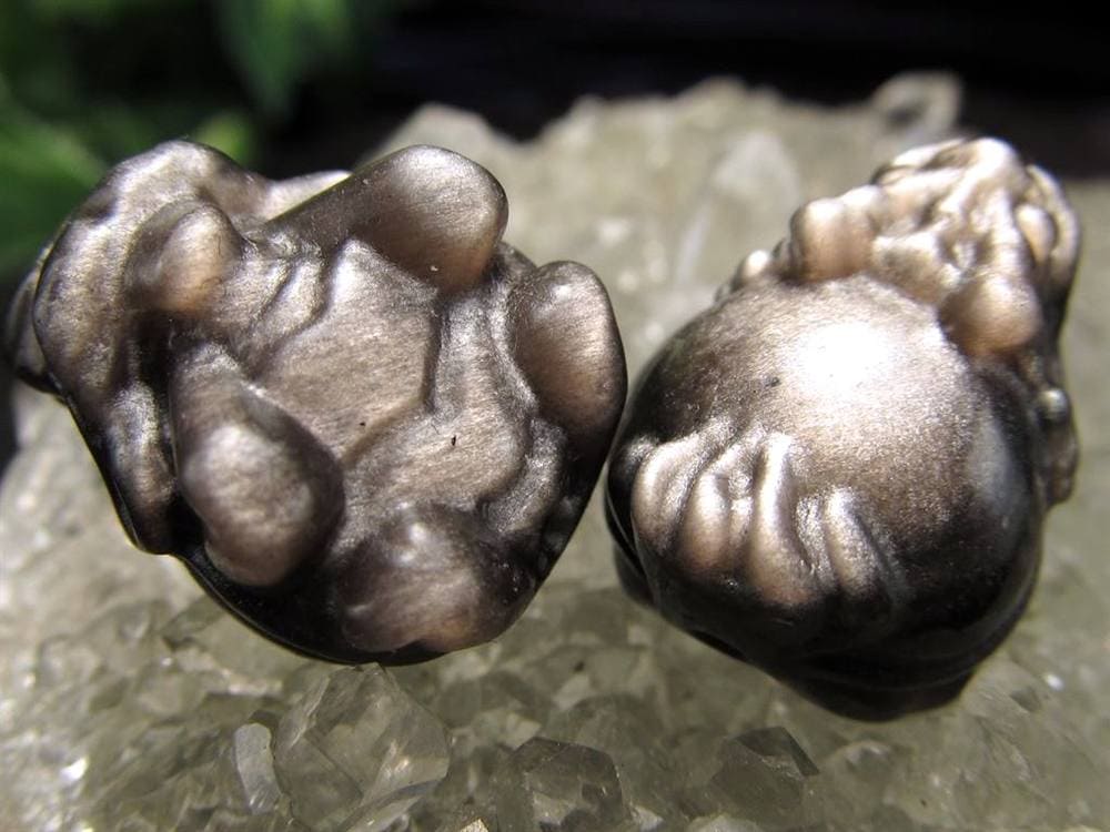 オブシディアン シルバーオブシディアン ビーズ石 1粒売り バラ珠