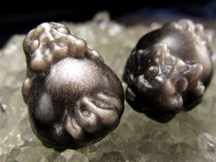 オブシディアン シルバーオブシディアン ビーズ石 1粒売り バラ珠