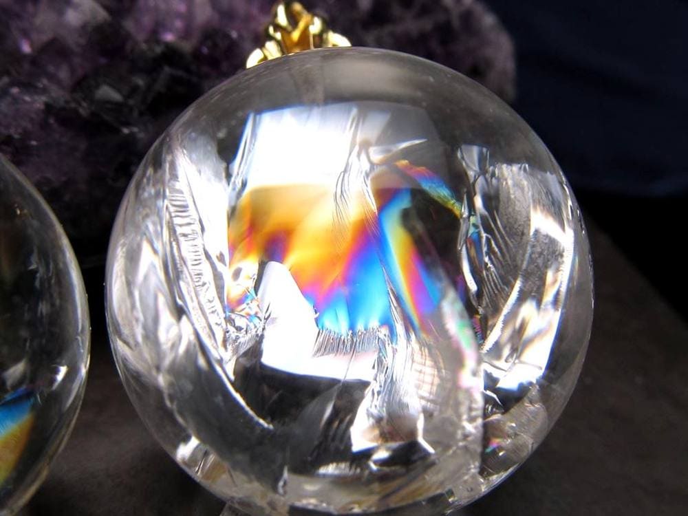 水晶 アイリスクォーツ ペンダント アクセサリー 虹入り