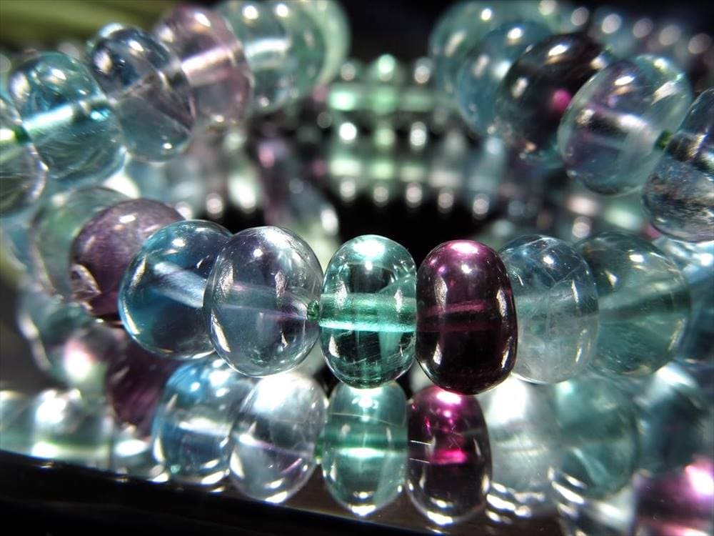 フローライト ブレスレット マルチカラーフローライト ハート 蛍石