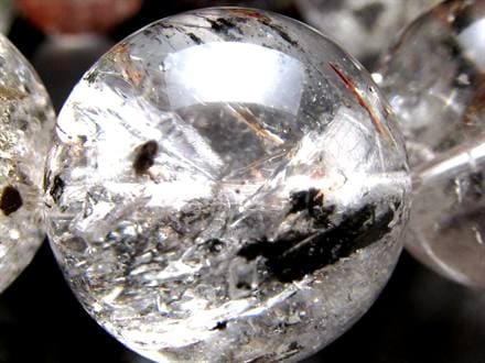 エレスチャルクォーツ 骸骨水晶 ブレスレット ライモナイト グラファイト 水入り