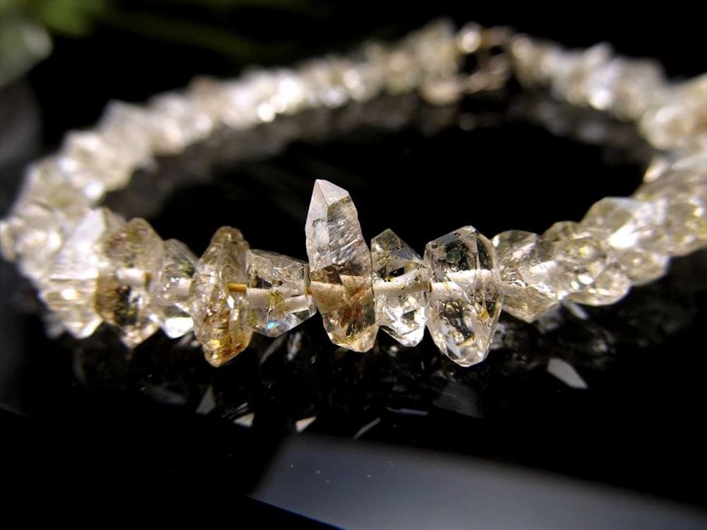オイルインクォーツ 結晶 石油入り水晶 ブレスレット アジャスター金具付