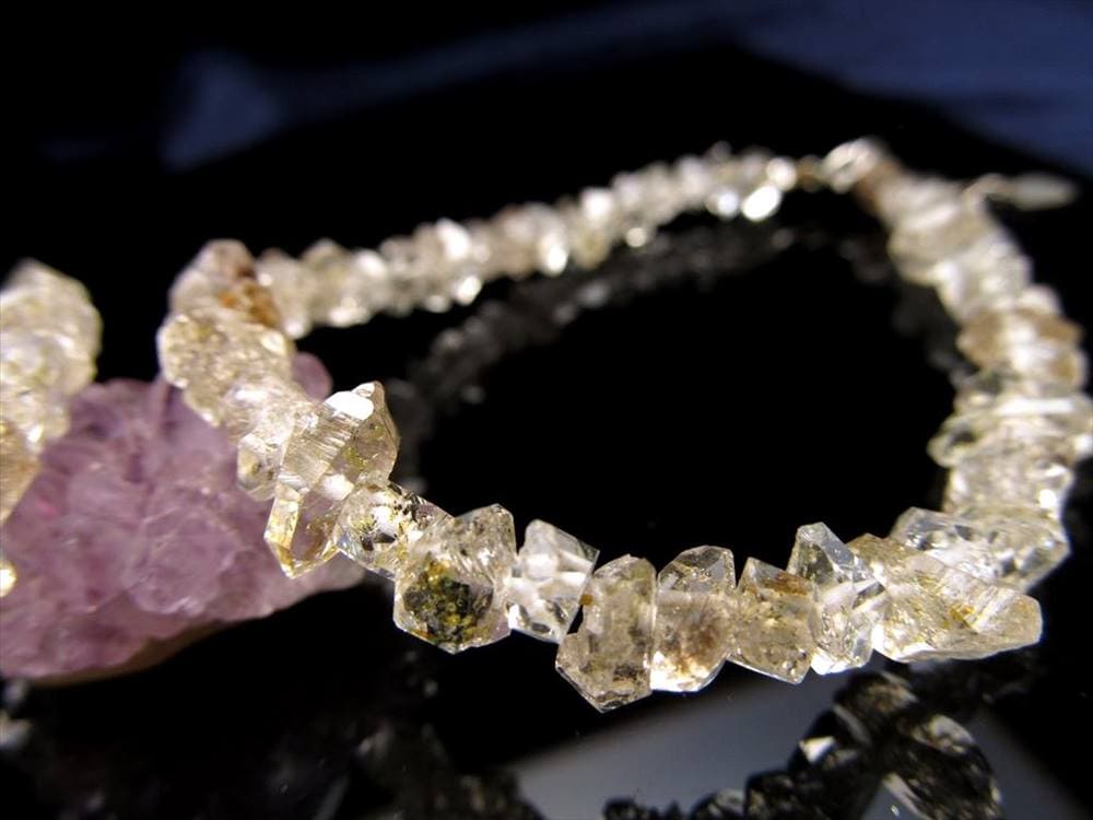 オイルインクォーツ 結晶 石油入り水晶 ブレスレット アジャスター金具付